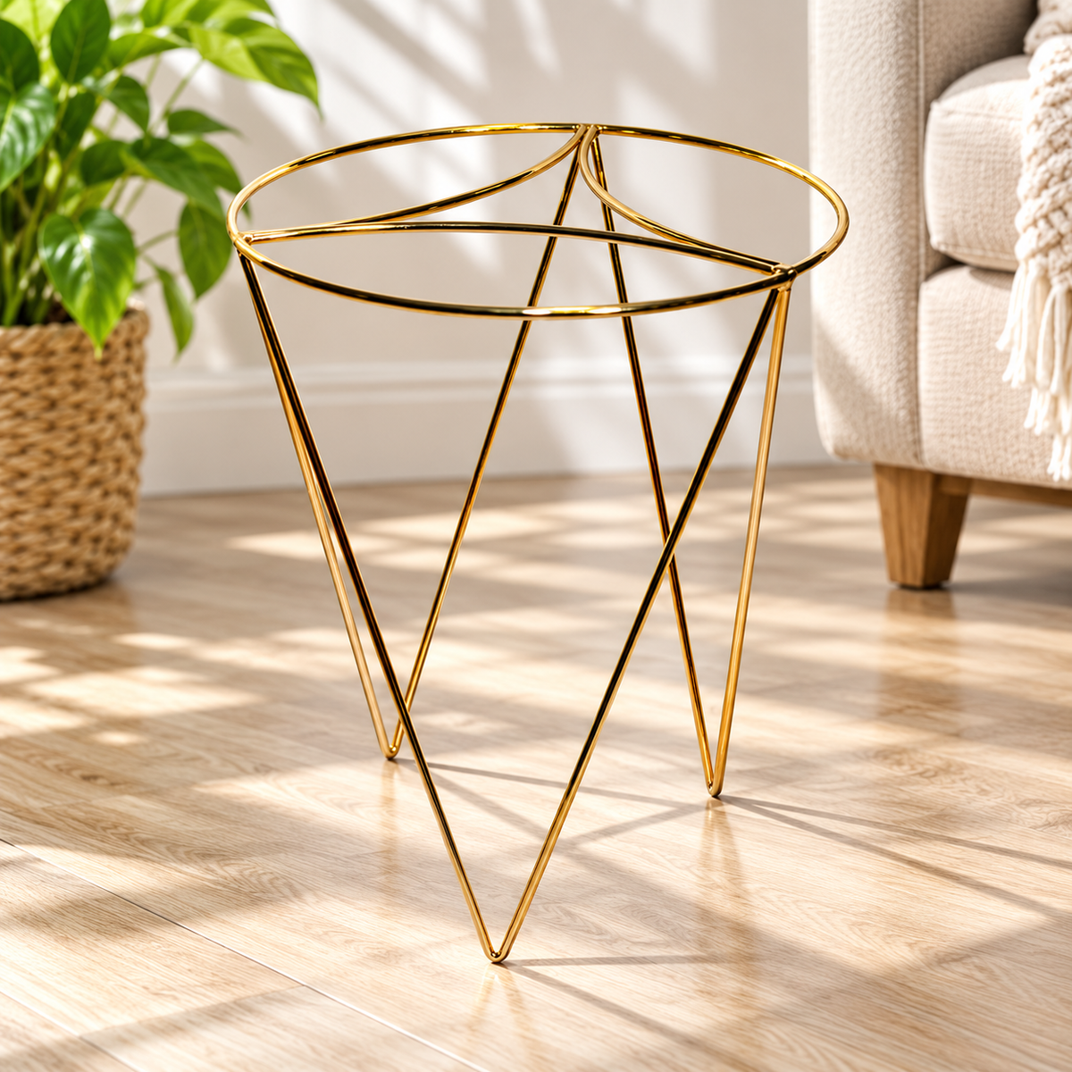 13-Inch Gold Metal Plant Stand