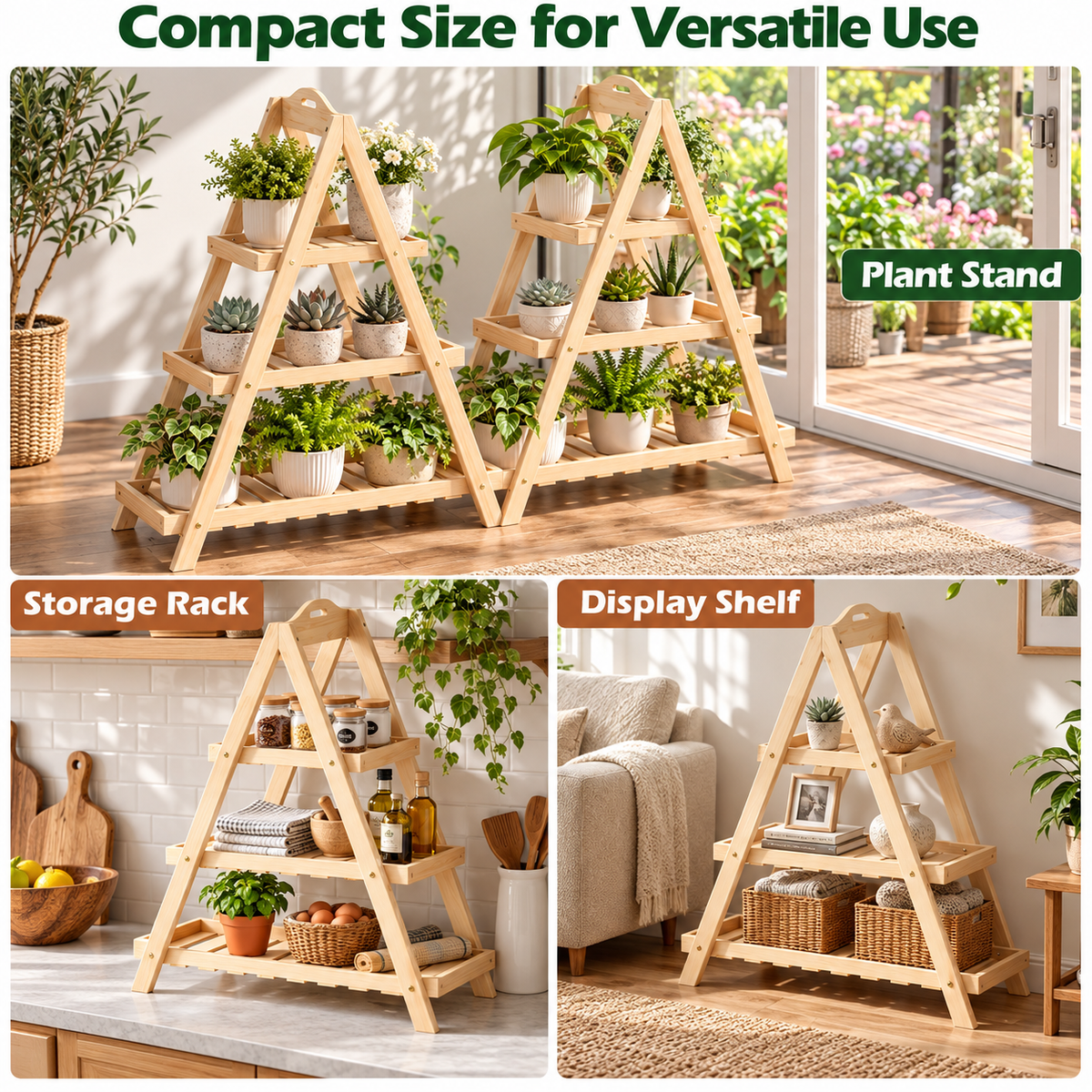 3-Tier Wooden Plant Stand