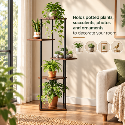 Tall Tiered Corner Plant Stand