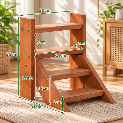 4-Tier Wooden Ladder Plant Stand