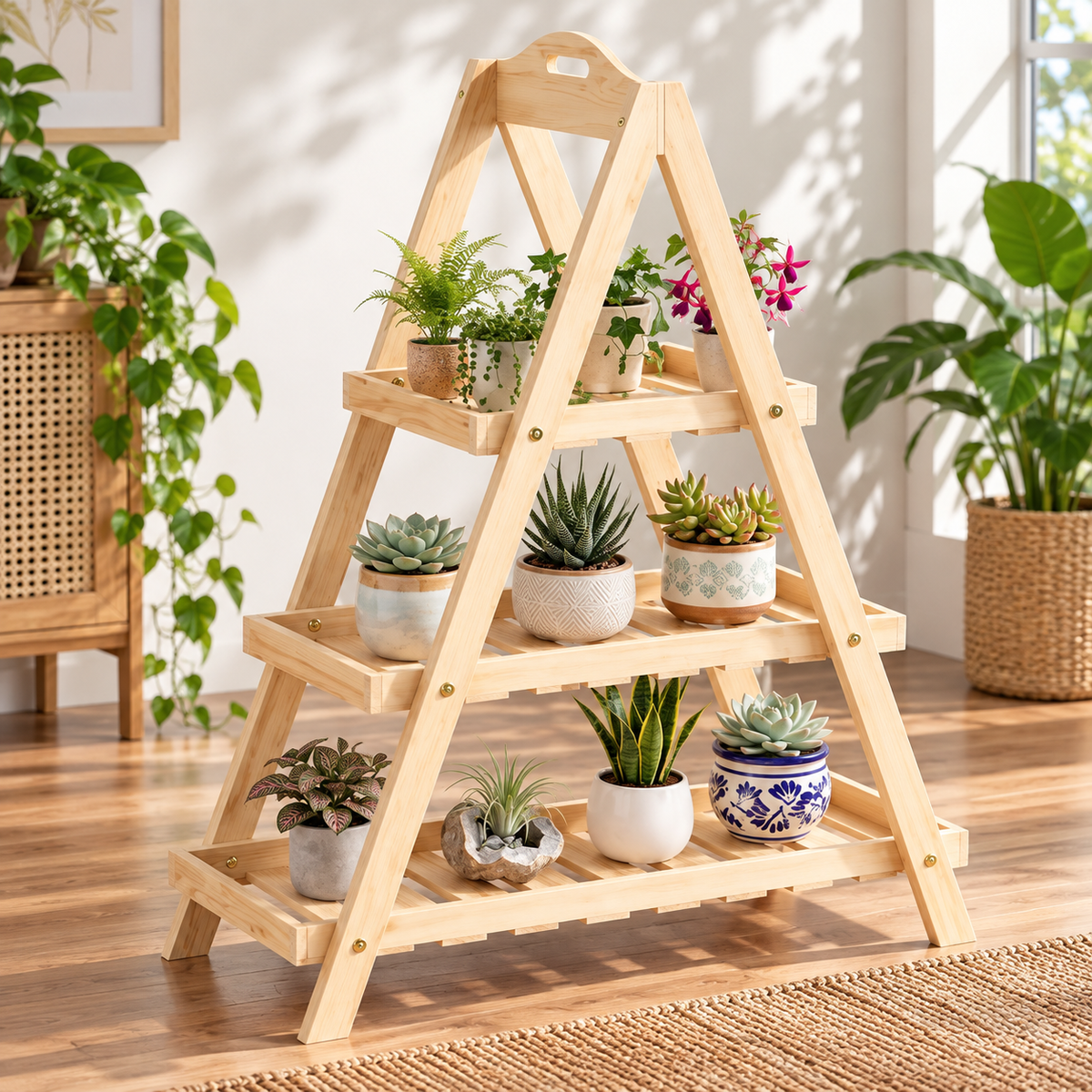 3-Tier Wooden Plant Stand