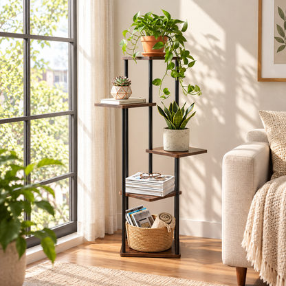 Tall Tiered Corner Plant Stand